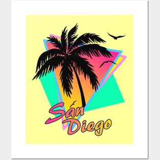 San Diego Cool 80s Sunset Posters and Art